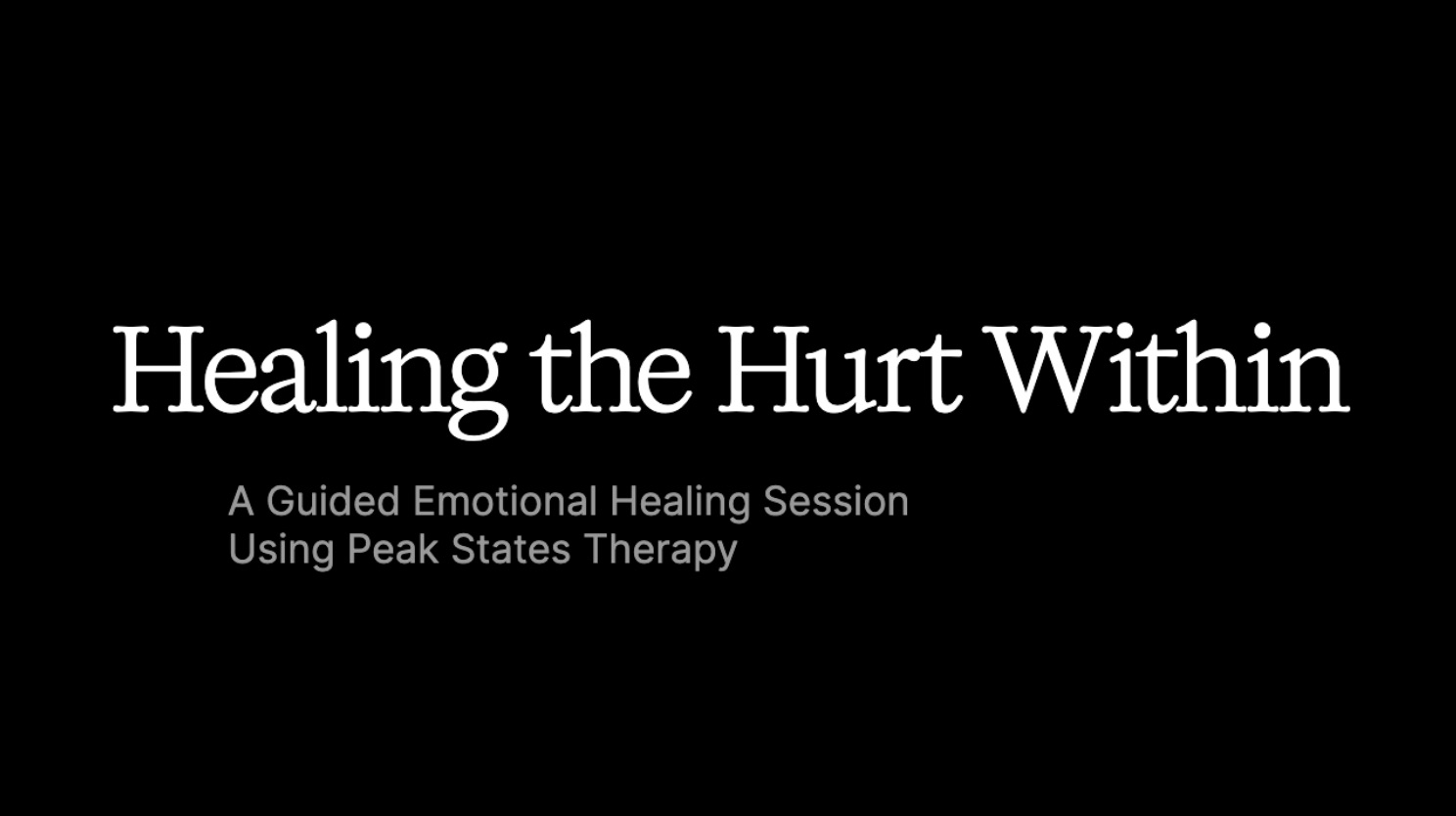 Still frame from a recorded Peak States Therapy session